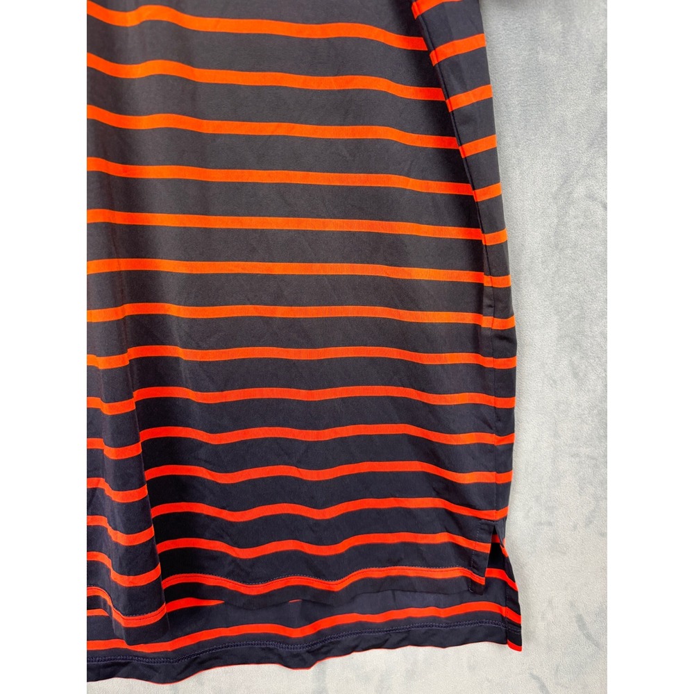 RLX Ralph Lauren Mens Medium Striped Performance Golf Polo Shirt Navy Orange - Picture 5 of 10